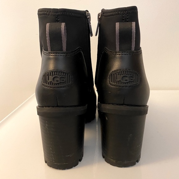 Ugg Leather and Neoprene High Heeled Weather Boots Women’s Size 8 - Picture 6 of 7